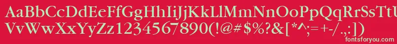 フォントGourmand – 赤い背景に緑の文字