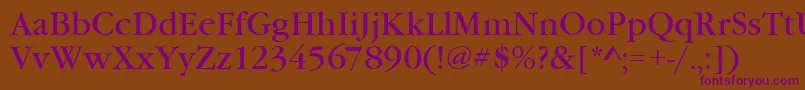 Gourmand Font – Purple Fonts on Brown Background