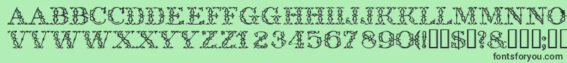 Trellisdisplaycapsssk Font – Black Fonts on Green Background