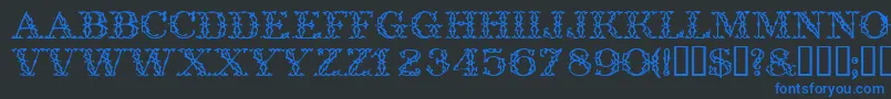 Trellisdisplaycapsssk Font – Blue Fonts on Black Background