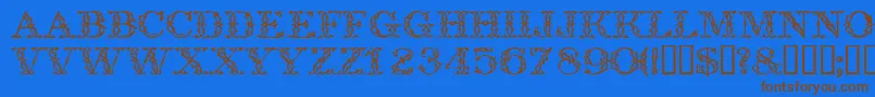 Trellisdisplaycapsssk Font – Brown Fonts on Blue Background