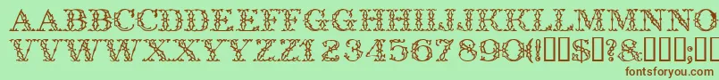 Trellisdisplaycapsssk Font – Brown Fonts on Green Background