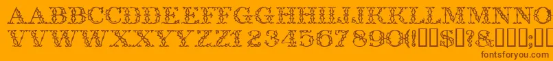 Trellisdisplaycapsssk Font – Brown Fonts on Orange Background