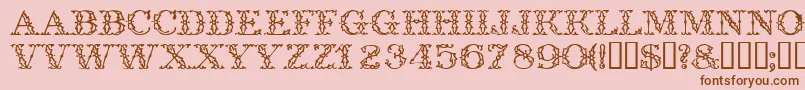 Trellisdisplaycapsssk Font – Brown Fonts on Pink Background