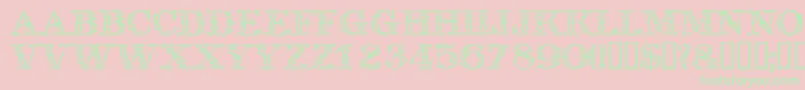 Trellisdisplaycapsssk Font – Green Fonts on Pink Background