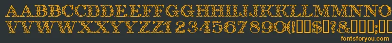 Trellisdisplaycapsssk Font – Orange Fonts on Black Background