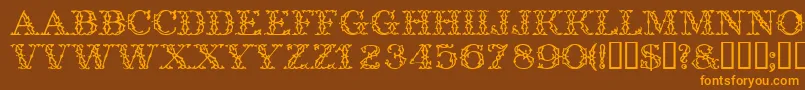 Trellisdisplaycapsssk Font – Orange Fonts on Brown Background