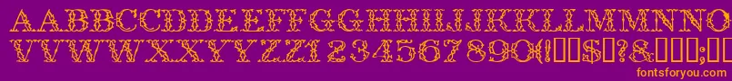 Trellisdisplaycapsssk Font – Orange Fonts on Purple Background