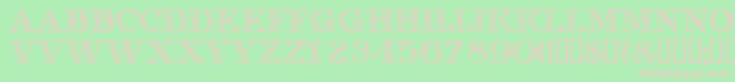 Trellisdisplaycapsssk Font – Pink Fonts on Green Background