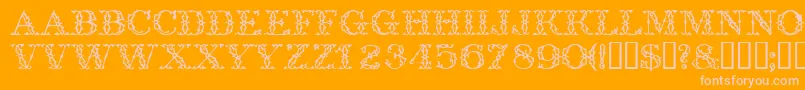 Trellisdisplaycapsssk Font – Pink Fonts on Orange Background