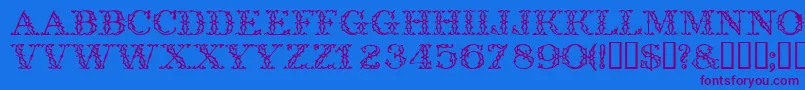 Trellisdisplaycapsssk Font – Purple Fonts on Blue Background