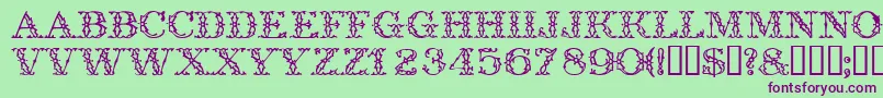 Trellisdisplaycapsssk Font – Purple Fonts on Green Background