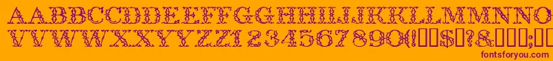 Trellisdisplaycapsssk Font – Purple Fonts on Orange Background