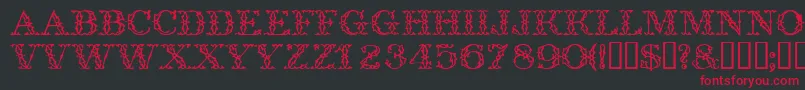 Шрифт Trellisdisplaycapsssk – красные шрифты на чёрном фоне