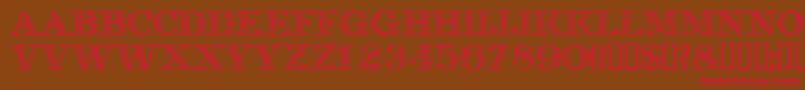 Trellisdisplaycapsssk Font – Red Fonts on Brown Background