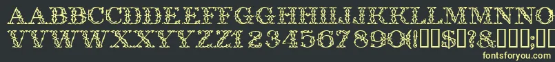 Trellisdisplaycapsssk Font – Yellow Fonts on Black Background
