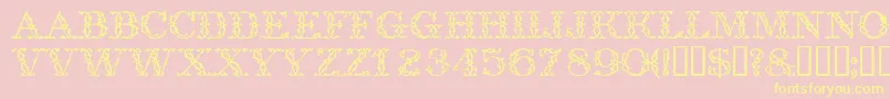 Trellisdisplaycapsssk Font – Yellow Fonts on Pink Background