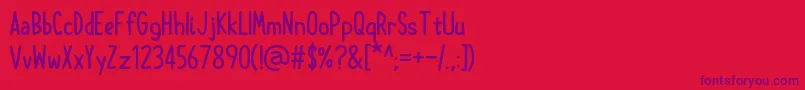 OrganicTeabags Font – Purple Fonts on Red Background