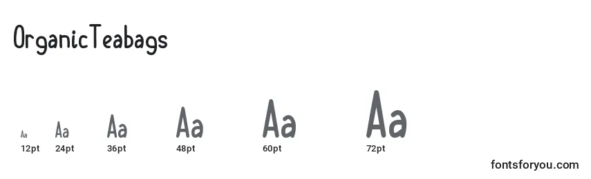 OrganicTeabags Font Sizes