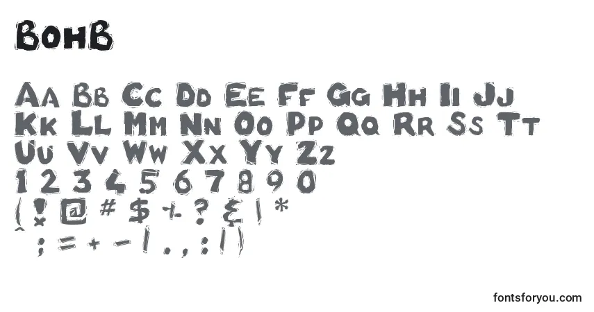 Шрифт BohB – алфавит, цифры, специальные символы