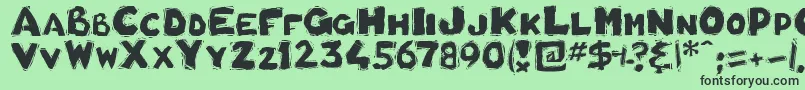 BohB Font – Black Fonts on Green Background