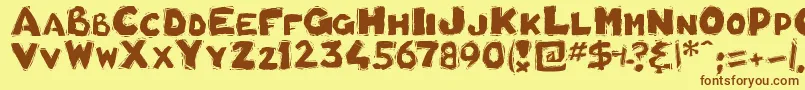 BohB Font – Brown Fonts on Yellow Background