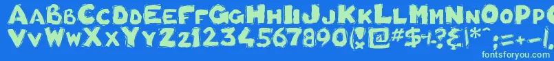 BohB Font – Green Fonts on Blue Background