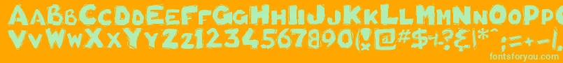BohB Font – Green Fonts on Orange Background