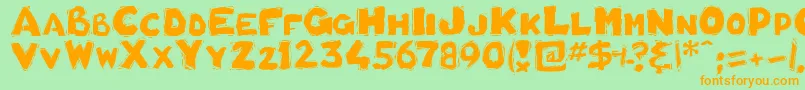 BohB Font – Orange Fonts on Green Background