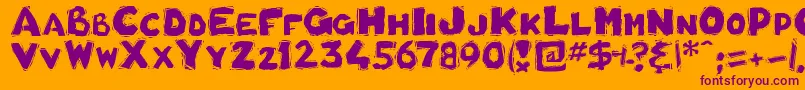 BohB Font – Purple Fonts on Orange Background