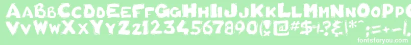 BohB Font – White Fonts on Green Background