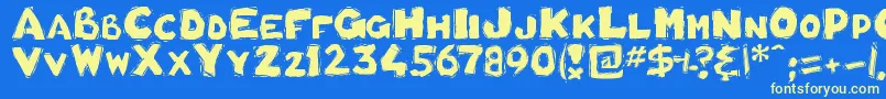 BohB Font – Yellow Fonts on Blue Background