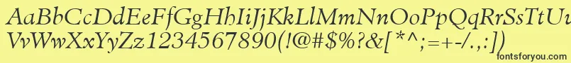 MinisterLtLightItalic Font – Black Fonts on Yellow Background