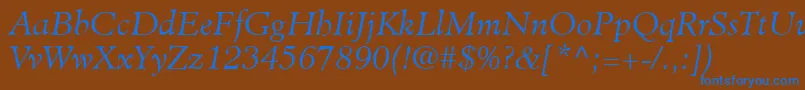 MinisterLtLightItalic Font – Blue Fonts on Brown Background