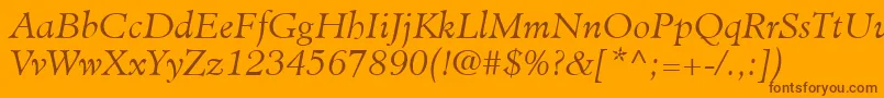 MinisterLtLightItalic Font – Brown Fonts on Orange Background