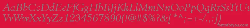 MinisterLtLightItalic Font – Gray Fonts on Red Background