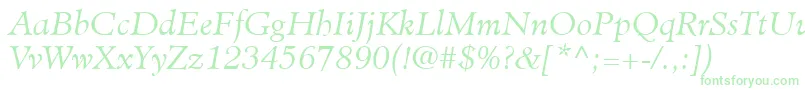 MinisterLtLightItalic Font – Green Fonts on White Background