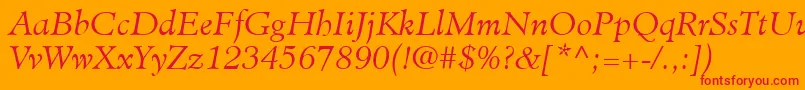 MinisterLtLightItalic Font – Red Fonts on Orange Background