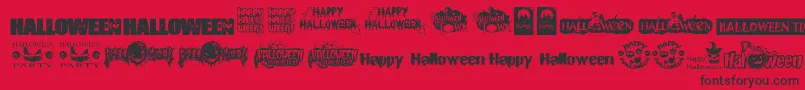 HalloweenLogo-fontti – mustat fontit punaisella taustalla