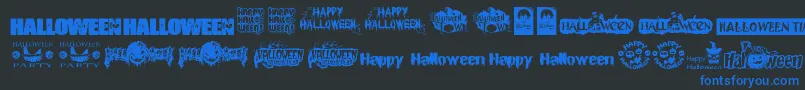 HalloweenLogo Font – Blue Fonts on Black Background
