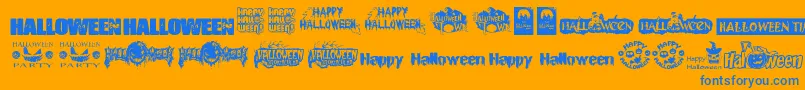 HalloweenLogo Font – Blue Fonts on Orange Background