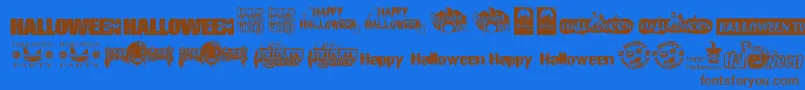 More about HalloweenLogo Font HalloweenLogo Font – Brown Fonts on Blue Background