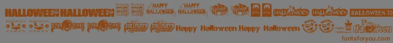 Шрифт HalloweenLogo – коричневые шрифты на сером фоне
