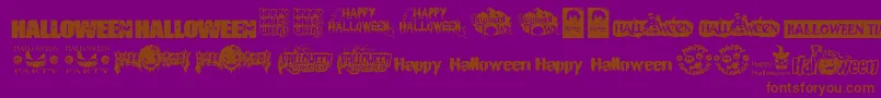 Fonte HalloweenLogo – fontes marrons em um fundo roxo