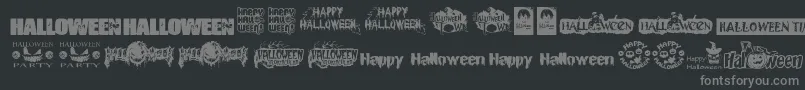 HalloweenLogo-Schriftart – Graue Schriften auf schwarzem Hintergrund