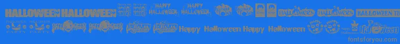 HalloweenLogo-Schriftart – Graue Schriften auf blauem Hintergrund