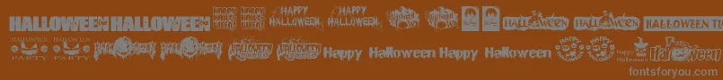 Шрифт HalloweenLogo – серые шрифты на коричневом фоне