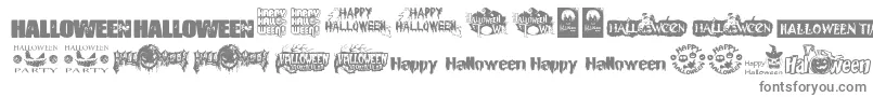 フォントHalloweenLogo – 白い背景に灰色の文字