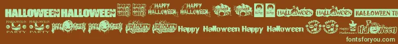 HalloweenLogo Font – Green Fonts on Brown Background