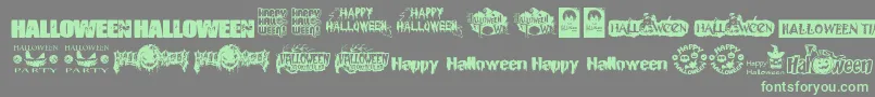Saiba mais sobre a fonte HalloweenLogo Fonte HalloweenLogo – fontes verdes em um fundo cinza
